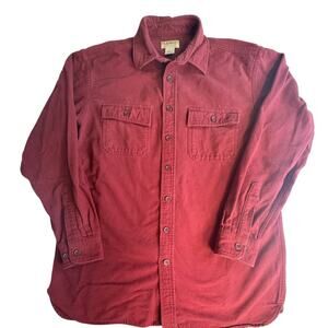 L.L. Bean Red Casual Button Down Shirt